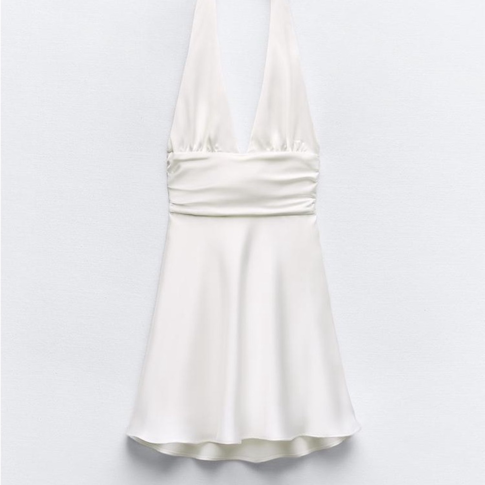 Zara satin effect halter dress